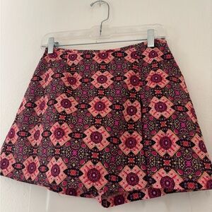 Vintage multi-color Boho Print Skort
